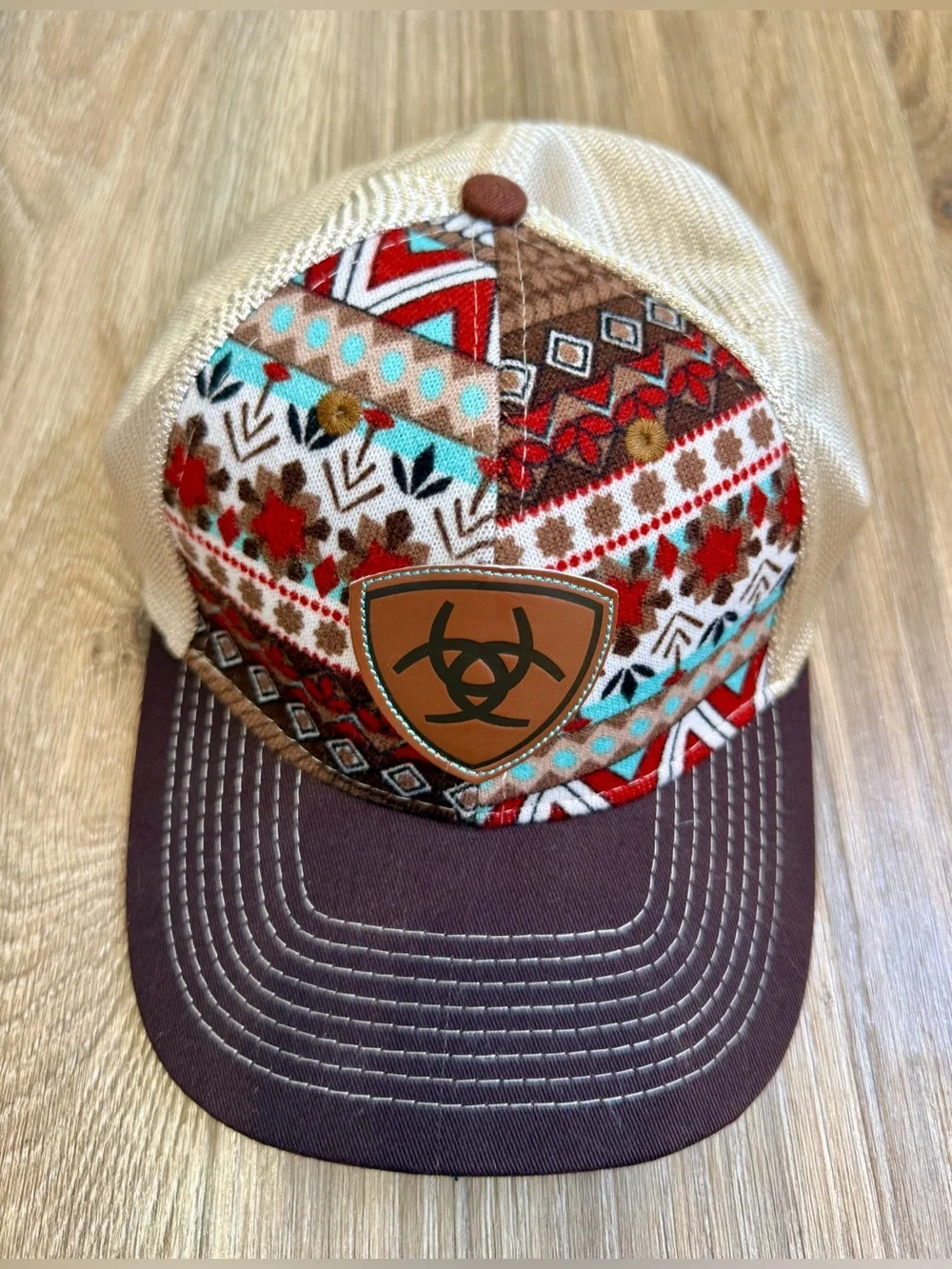 Ariat Youth Southwestern Print Mesh Trucker Snapback Hat